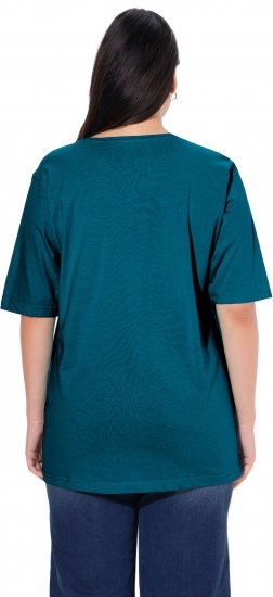 Ulla Popken Basic Round Neck Short Sleeve Relaxed Fit T-Shirt Dark Green - Camisetas - 