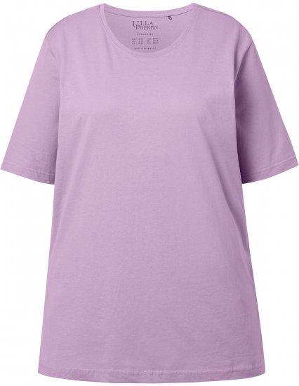 Ulla Popken Basic Round Neck Short Sleeve Relaxed Fit T-Shirt Lavender Pink - Camisetas - 