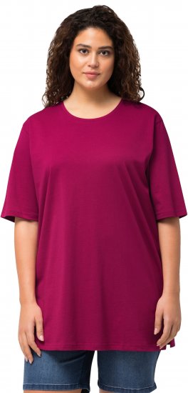 Ulla Popken Basic Round Neck Short Sleeve Relaxed Fit T-Shirt Magnolia Red - Camisetas - 