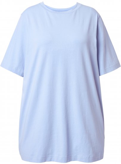 Ulla Popken Basic Round Neck Short Sleeve T-Shirt Light Blue - Camisetas - 