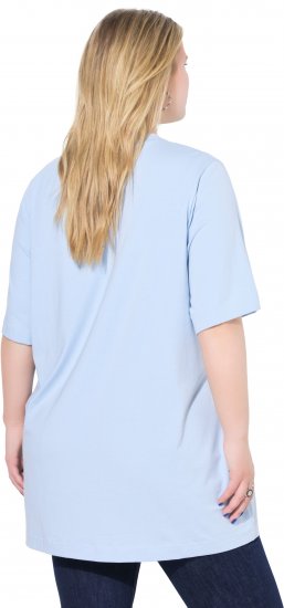 Ulla Popken Basic Round Neck Short Sleeve T-Shirt Light Blue - Camisetas - 