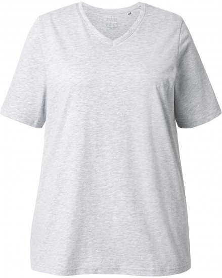 Ulla Popken Eco Cotton Basic T-Shirt 2-Pack Grey/Pink - Camisetas - 
