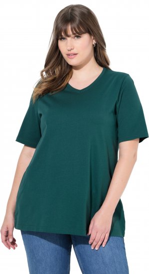 Ulla Popken Eco Cotton Basic T-Shirt 2-Pack Green/White - Camisetas - 