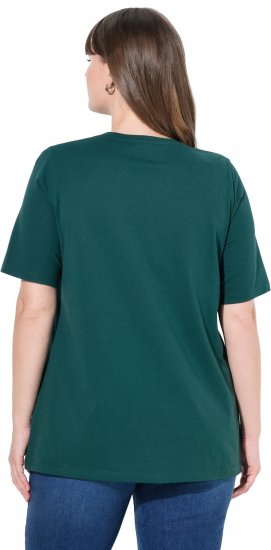 Ulla Popken Eco Cotton Basic T-Shirt 2-Pack Green/White - Camisetas - 