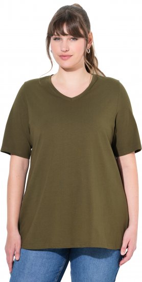 Ulla Popken Eco Cotton Basic T-Shirt 2-Pack Green/Black - Camisetas - 