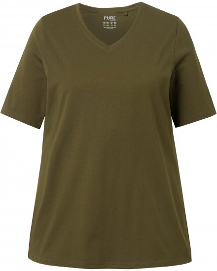 Ulla Popken Eco Cotton Basic T-Shirt 2-Pack Green/Black - Camisetas - 