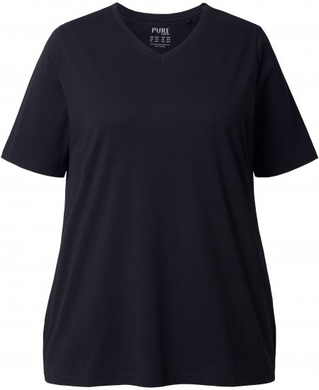 Ulla Popken Eco Cotton Basic T-Shirt 2-Pack Black/Red - Camisetas - 