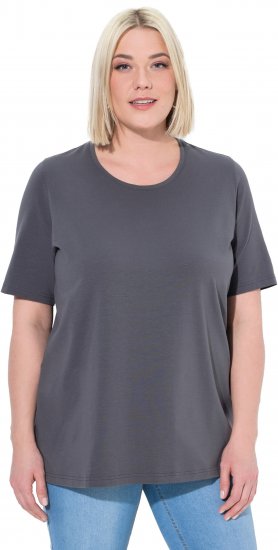 Ulla Popken Essential Round Neck Stretch Tee Graphite Grey - Camisetas - 