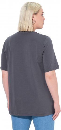 Ulla Popken Essential Round Neck Stretch Tee Graphite Grey - Camisetas - 