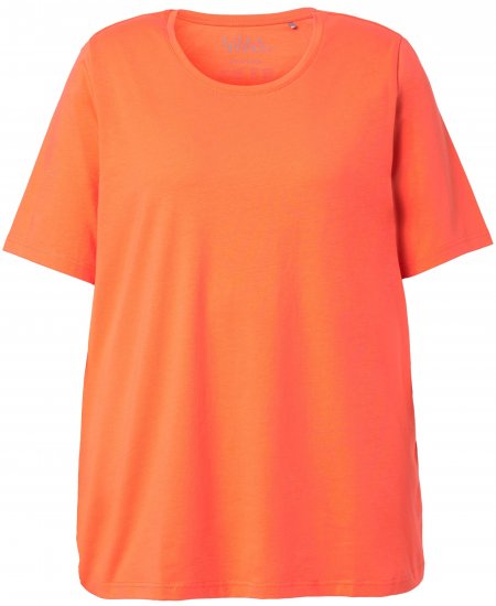 Ulla Popken Essential Round Neck Stretch Tee Coral Pink - Camisetas - 
