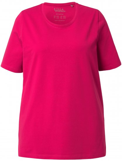 Ulla Popken Essential Round Neck Stretch Tee Dark Raspberry - Camisetas - 