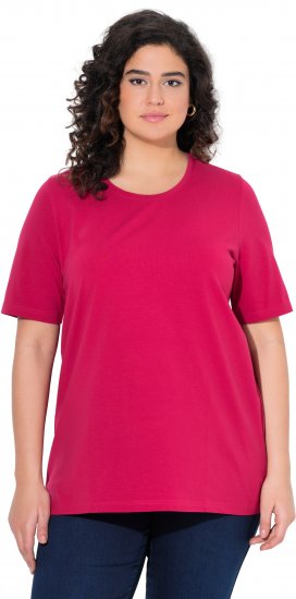 Ulla Popken Essential Round Neck Stretch Tee Dark Raspberry - Camisetas - 