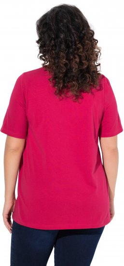 Ulla Popken Essential Round Neck Stretch Tee Dark Raspberry - Camisetas - 