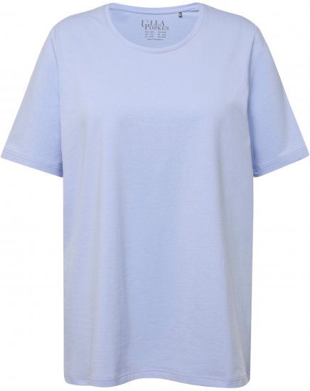 Ulla Popken Essential Round Neck Stretch Tee Sky Blue - Camisetas - 