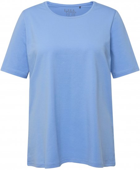 Ulla Popken Essential Round Neck Stretch Tee Cloud Blue - Camisetas - 