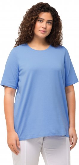 Ulla Popken Essential Round Neck Stretch Tee Cloud Blue - Camisetas - 