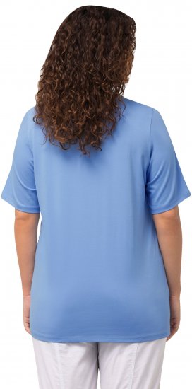 Ulla Popken Essential Round Neck Stretch Tee Cloud Blue - Camisetas - 