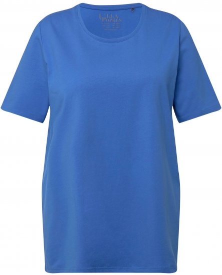 Ulla Popken Essential Round Neck Stretch Tee Denim Blue - Camisetas - 