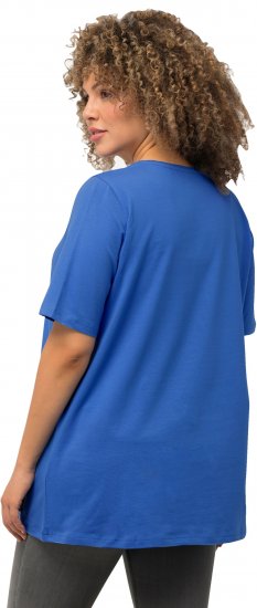 Ulla Popken Essential Round Neck Stretch Tee Denim Blue - Camisetas - 