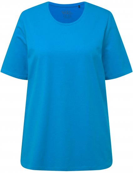 Ulla Popken Essential Round Neck Stretch Tee Sapphire Blue - Camisetas - 