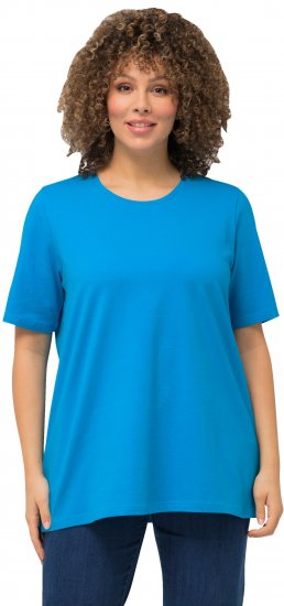 Ulla Popken Essential Round Neck Stretch Tee Sapphire Blue - Camisetas - 
