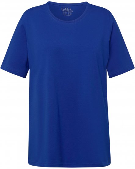 Ulla Popken Essential Round Neck Stretch Tee Cobalt Blue - Camisetas - 