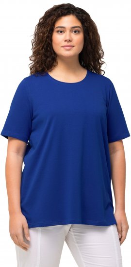 Ulla Popken Essential Round Neck Stretch Tee Cobalt Blue - Camisetas - 