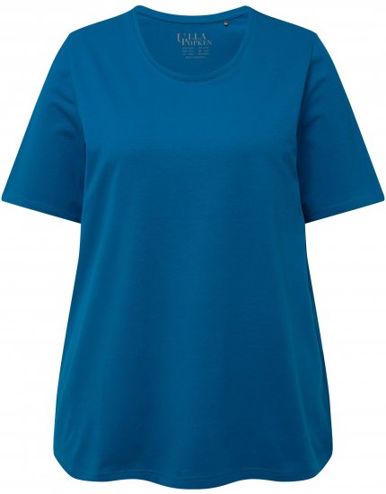 Ulla Popken Essential Round Neck Stretch Tee Medium Blue - Camisetas - 