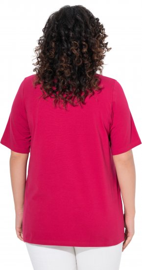 Ulla Popken Essential V-Neck Stretch Tee Dark Raspberry - Camisetas - 