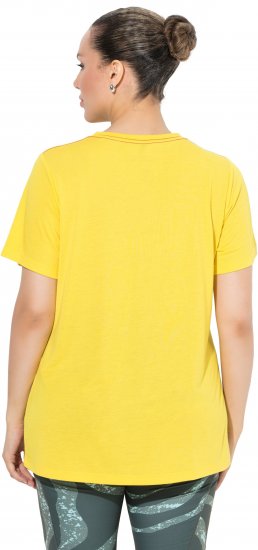 Ulla Popken Functional Antibacterial Finish V-Neck Short Sleeve Knit Top Sun Yellow - Camisetas - 