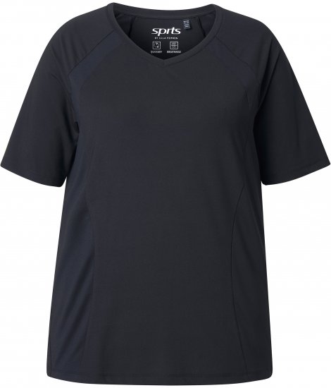 Ulla Popken Quick-Drying Short Sleeve T-Shirt Black - Camisetas - 