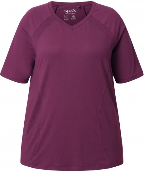 Ulla Popken Quick-Drying Short Sleeve T-Shirt Dark Cherry - Camisetas - 