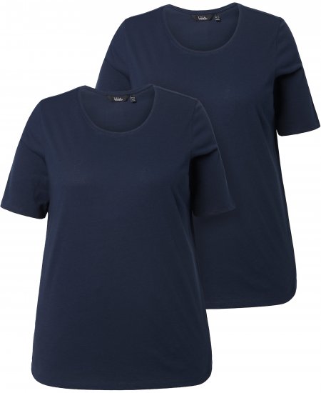 Ulla Popken Scoop Neck Short Sleeve Tee Navy - Camisetas - 