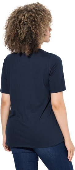 Ulla Popken Scoop Neck Short Sleeve Tee Navy - Camisetas - 