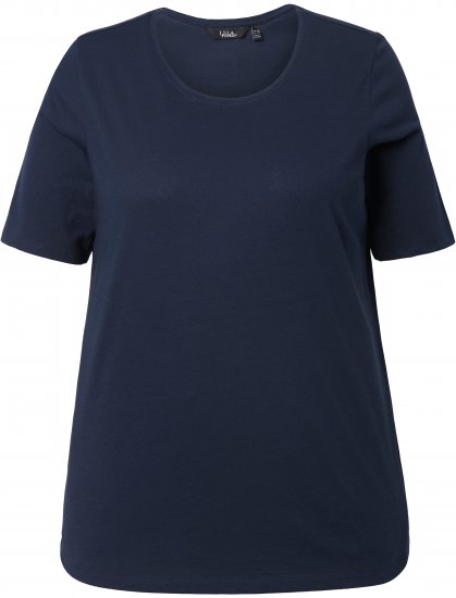 Ulla Popken Scoop Neck Short Sleeve Tee Navy - Camisetas - 