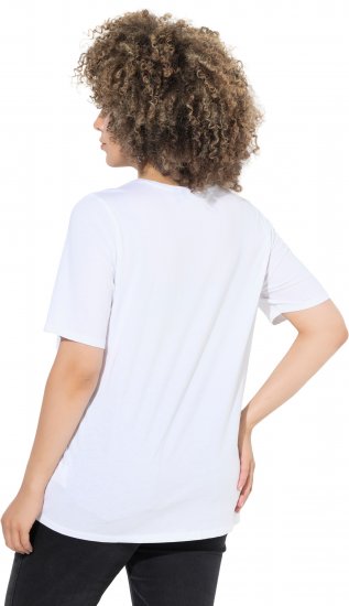 Ulla Popken Scoop Neck Short Sleeve Tee White - Camisetas - 