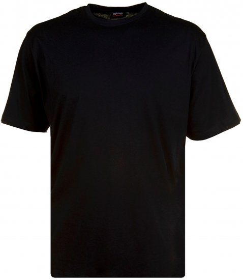 Espionage T015 Plain Crew Neck T-Shirt Black - Camisetas - Camisetas - 2XL-14XL