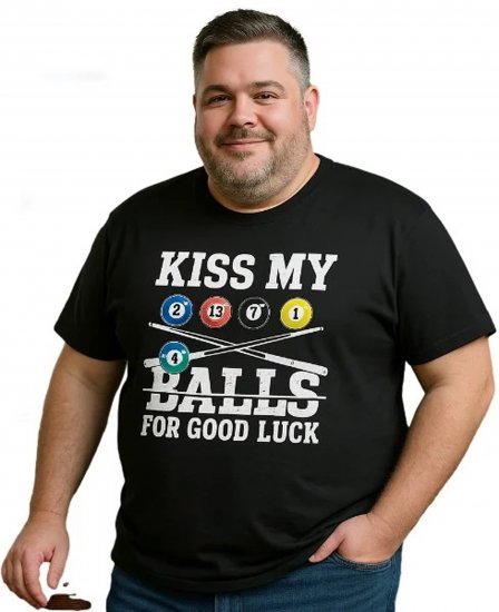Espionage T436 Good Luck Kiss Printed T-Shirt Black - Camisetas - Camisetas - 2XL-14XL