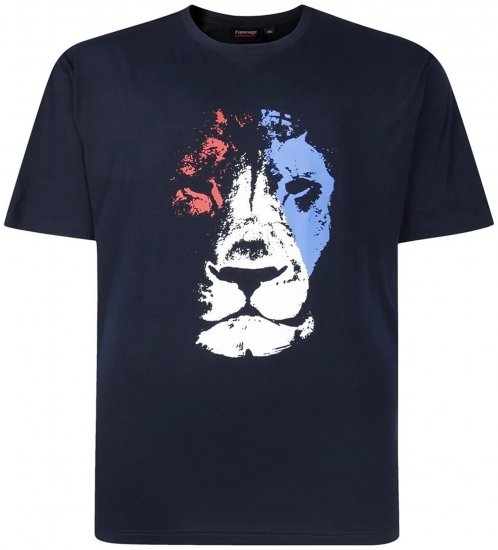 Espionage T440 Abstract Lion Printed T-Shirt Navy - Camisetas con estampado - Camisetas con estampado - 2XL-8XL
