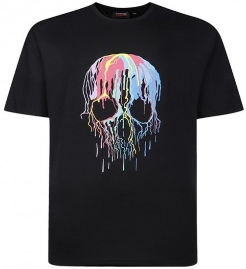 Espionage T445 Dripping Skull Printed T-Shirt Black - Camisetas con estampado - Camisetas con estampado - 2XL-8XL