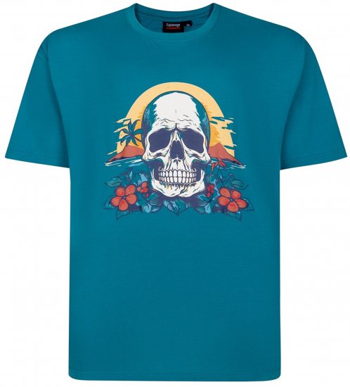 Espionage T452 Skull Island Printed T-Shirt Jade - Camisetas con estampado - Camisetas con estampado - 2XL-8XL