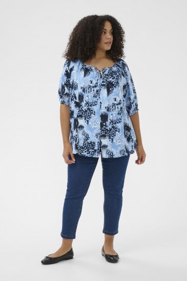Kaffe Curve Aliana Tunic Blue Flower Animal - Blusones - 