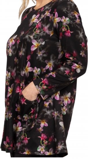 Scandinavian Caramel Flowers Tunic Red and Pink - Camisetas estampadas para mujer - 