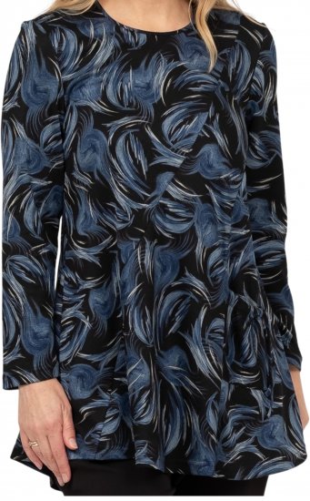 Scandinavian Caramel Swirls Tunic Blue - Camisetas estampadas para mujer - 