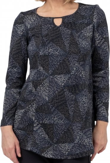 Scandinavian Caramel Triangles Tunic Dark Blue - Camisetas estampadas para mujer - 