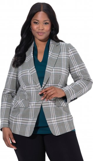 Ulla Popken Blazer De Cuadros Verde - Blazers - 