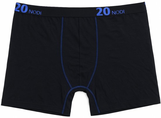20 Nodi Stretch Cotton Boxer with Medium Leg Black - Ropa interior - Ropa interior 2XL-8XL