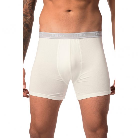 JP1880 Boxershorts Flexnamic OEKO-TEX Mid 2-Pack Grey/Off-White - Ropa interior - Ropa interior 2XL-8XL