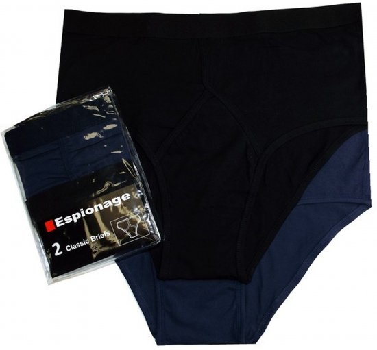 Espionage U003 2-Pack Y-Front Briefs Black/Navy - Calzoncillos - Calzoncillos 2XL-8XL