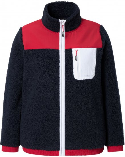 Ulla Popken Color Block Teddy Fleece Jacket Navy - Sudaderas y hoodies - 